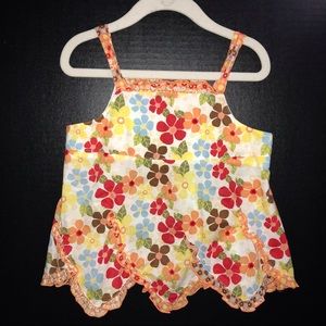 Gymboree tank style top, floral w/ jagged hemline